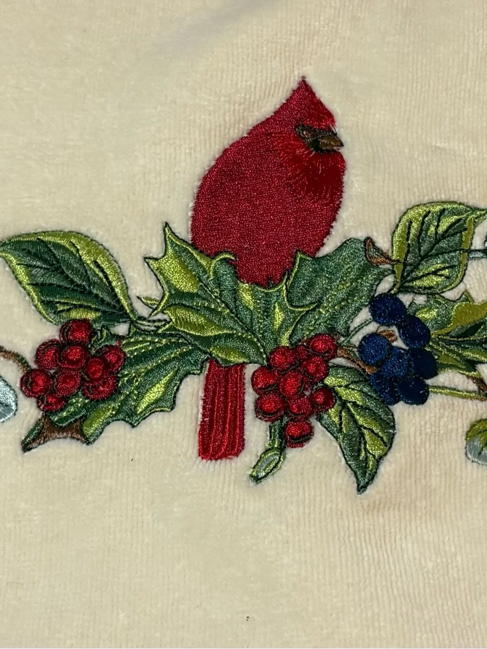 Portmeirion 100% Cotton Cream & Striking Red Cardinal Set of 3 Towels